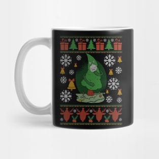 Ugly Christmas Sweater Tree with Mask of Santa for Xmas Mug